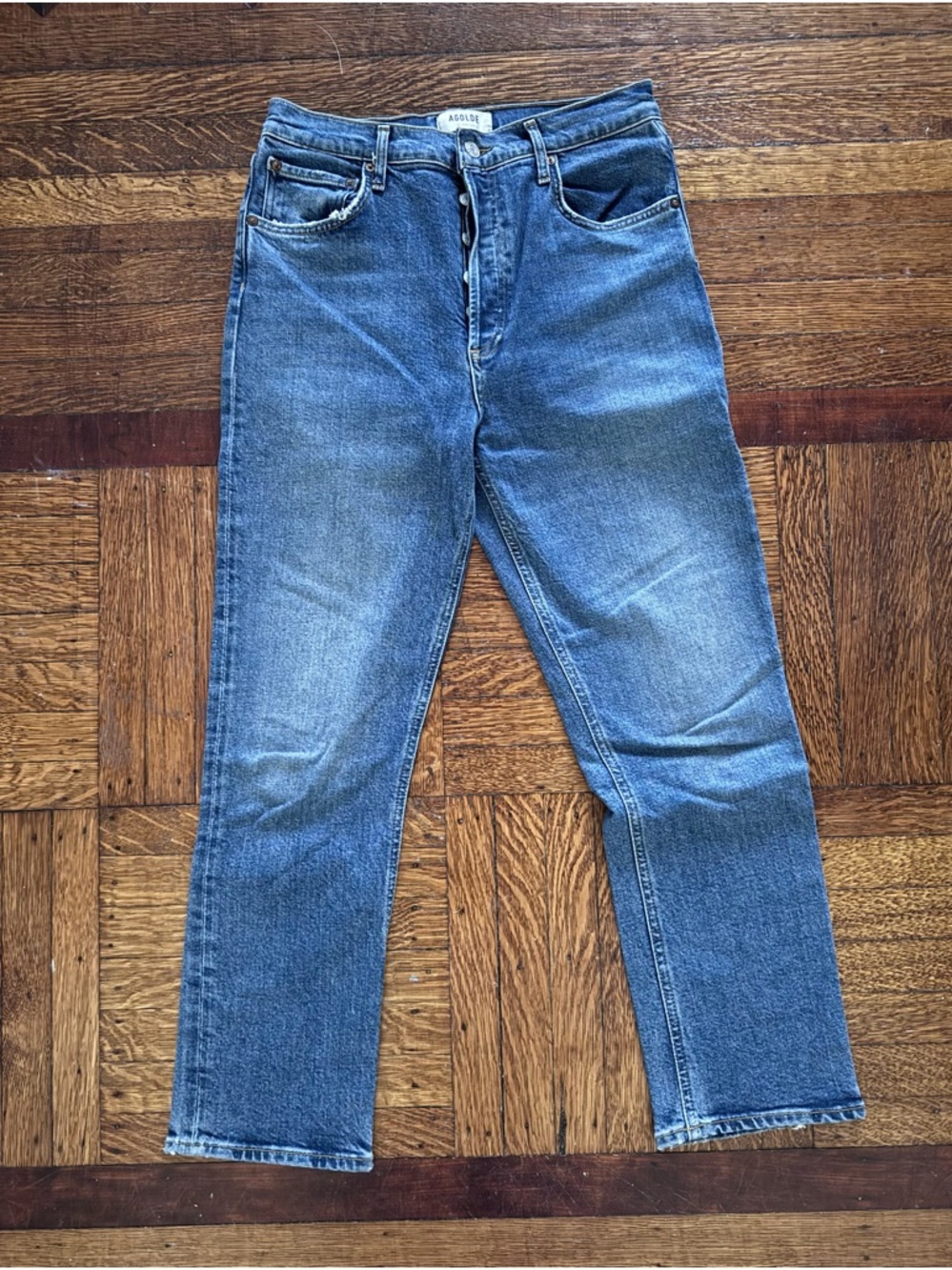 Agolde Cropped Straight Leg Jeans